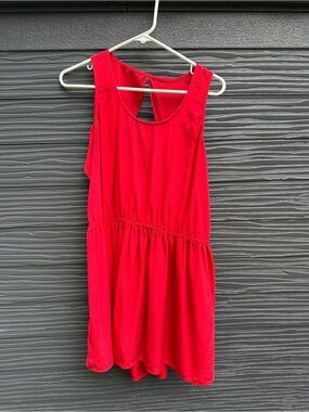 Aaron Ashe Red 100% Silk Sleeveless Babydoll Mini Dress Small